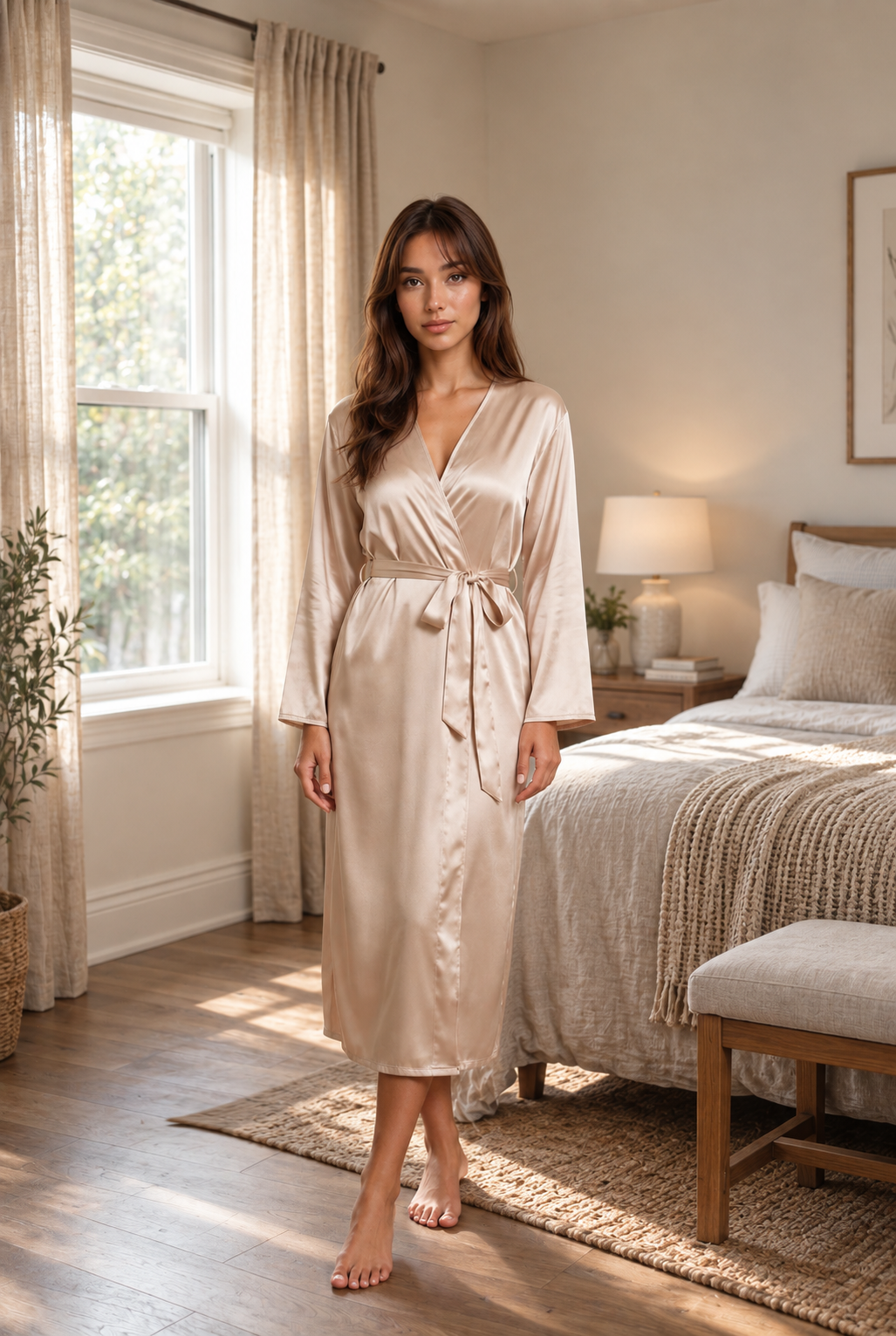 Sand Self Tie Sleep Robe product image 1