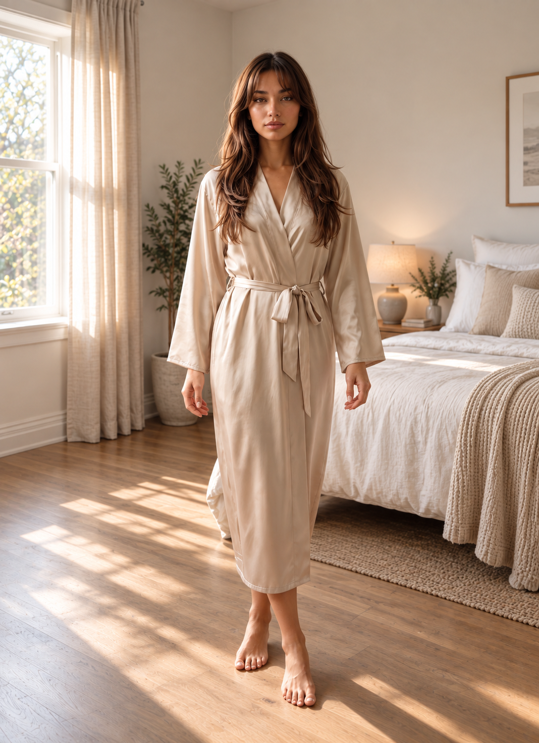 Sand Self Tie Sleep Robe product image 5