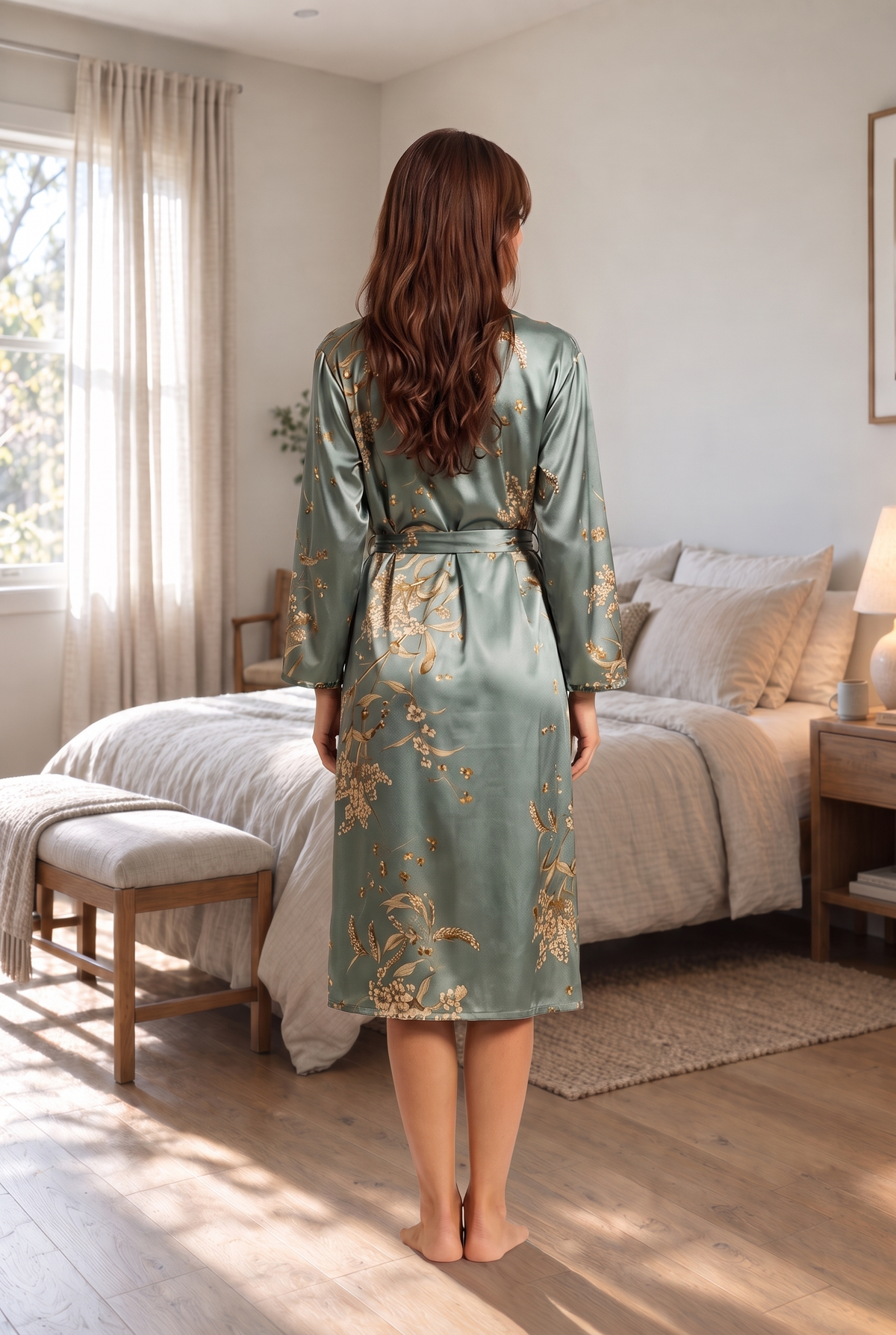Floral Satin Self Tie Sleep Robe product image 4