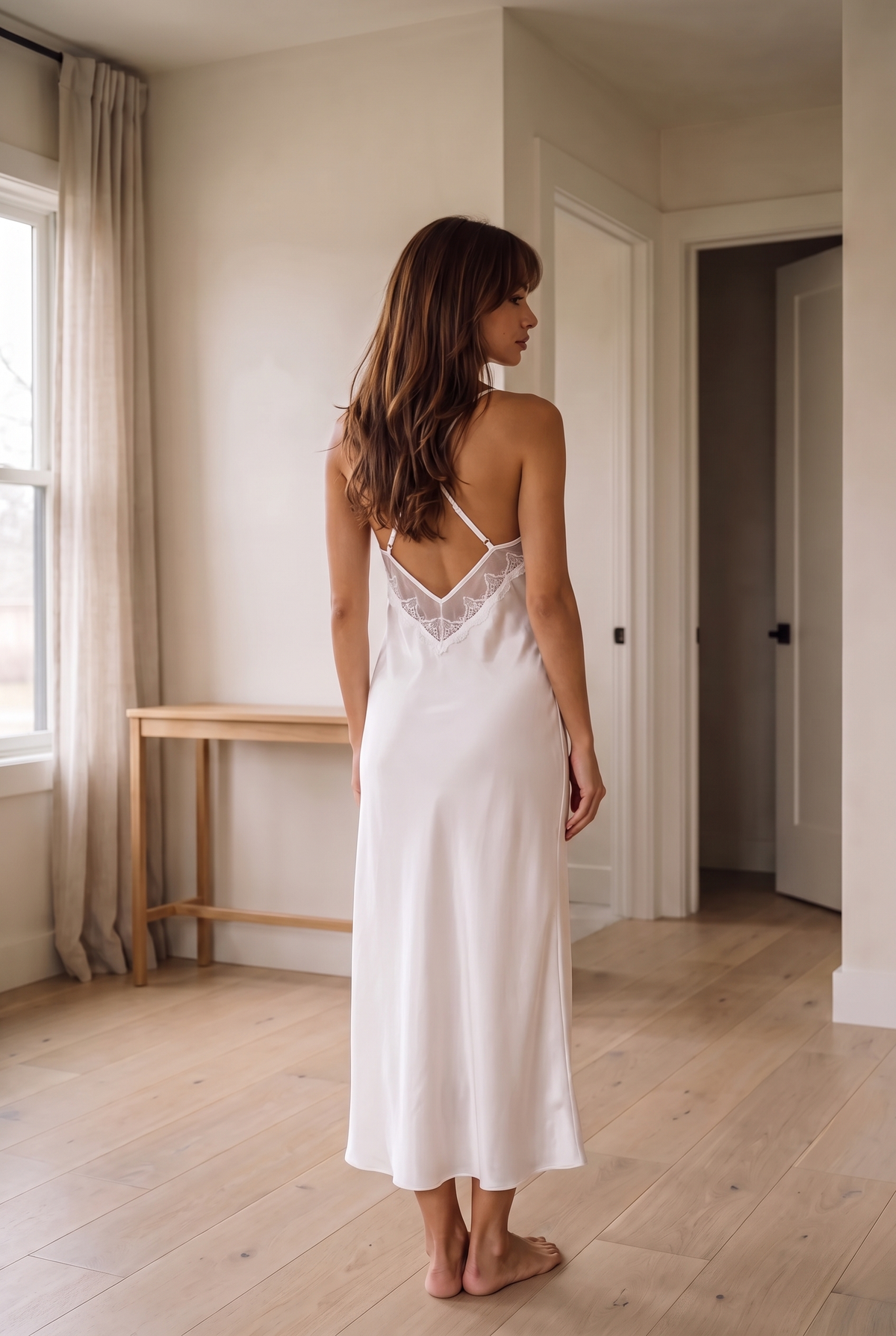 White Lace Trim Crossback Nightdress product image 4